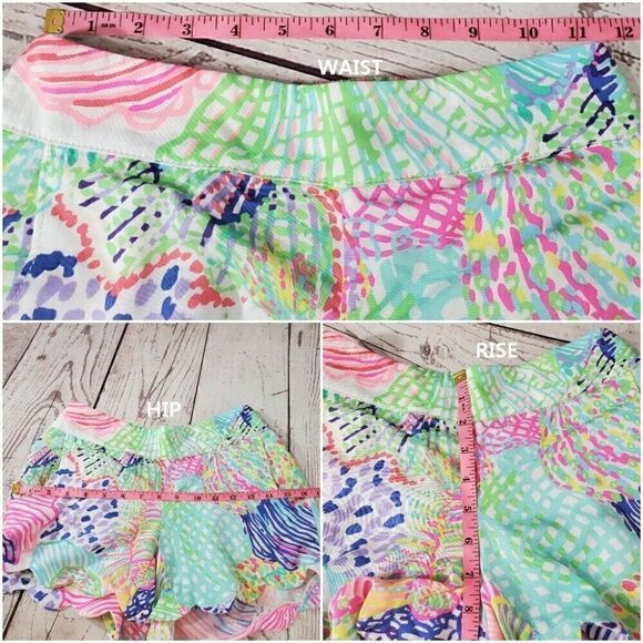 Lilly Pulitzer Dahlia Shorts Size XS Multicolor Scalloped Hem Pants Modal Tencel - Picture 11 of 12